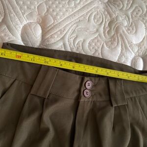 Olive Green Pleated Trousers